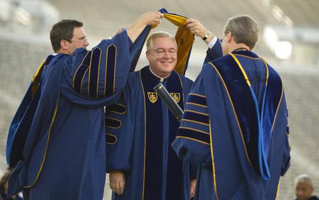 Father David Tyson receiving Honorary Doctor of Laws from Notre Dame (2012)