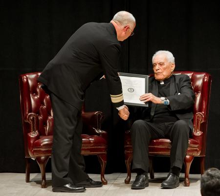 Father Hesburgh named Navy Chaplain