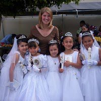 ACE teacher with her communion students