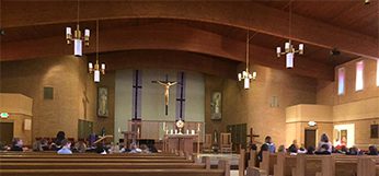 Students In Adoration At St Joseph's Crurch