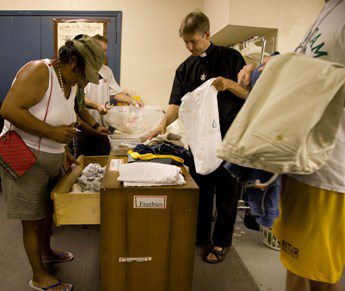 Fr Eric in the Clothing Closet