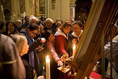 Veneration of Brother Andre's relicsat Sant Andrea della valle