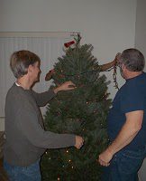 More Christmas tree decorating