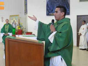 DeaconJorge Armando Morales Trejo preached his first Masses at Nuestra Madre Santisima de La Luz parish in Mexico the weekend after his Ordination