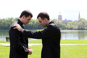 Deacon Ryan Pietrocarlo, CSC Blesses Deacon Mike Palmer, CSC