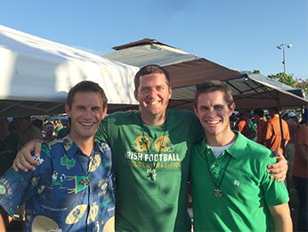 Brogan and Brendan Ryan, CSC pose here with Drew Clary