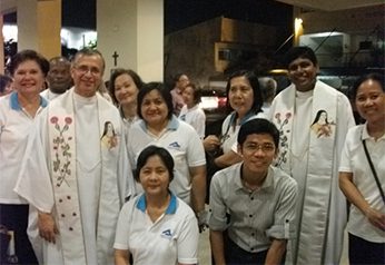 Fr Roque and Fr Anol with Family Rosary Lay Coordinators
