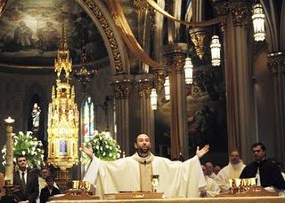 Fr Drew celebrating his first mass