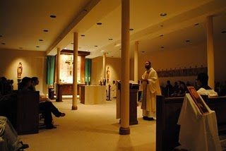 Fr Drew Gawrych, CSC saying Mass