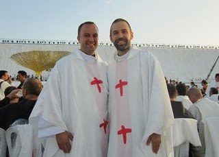Fr Gerry and Fr Drew before the papal mass