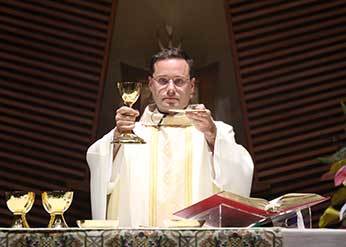 Fr David Halm, CSC during his first mass