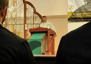 Fr Kevin Russeau, CSC preaches at mass