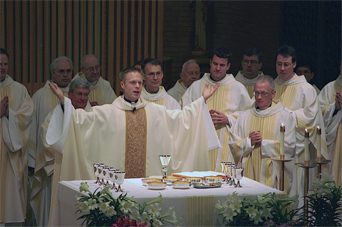 Fr Kevin Grove, CSC's first mass at St Joseph Parish, South Bend, Ind