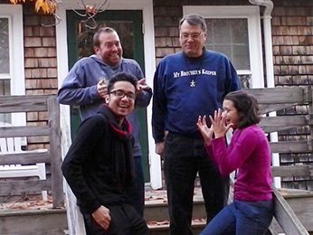 Fr Szakaly, CSC and Deacon Mouton, CSC with the student retreat leaders