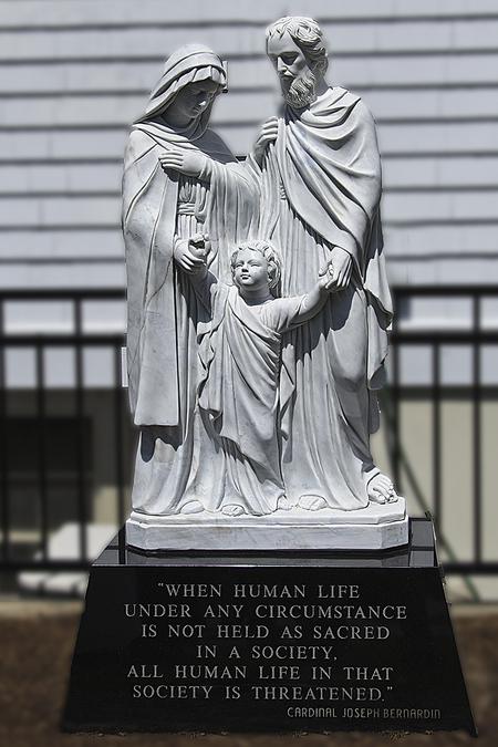 Holy Family in the Respect Life Garden at Holy Cross Parish in South Easton, Mass