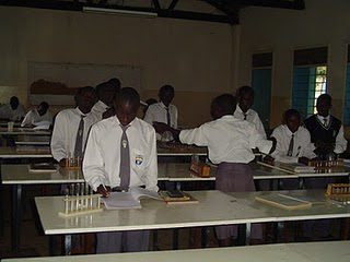 Holy Cross Lake View students in lab