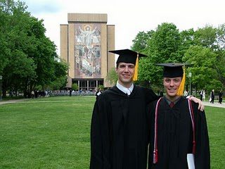 Mr Chris Mader and a friend after his Notre Dame graduation