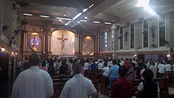Mass at Miraculous Medal Parish, Quezon City, Manila