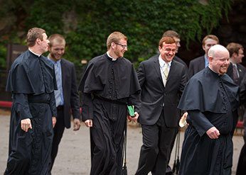 Michael Thomas, CSC with his fellow seminarians