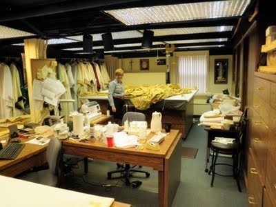 Patty's work room in the Basilica basement
