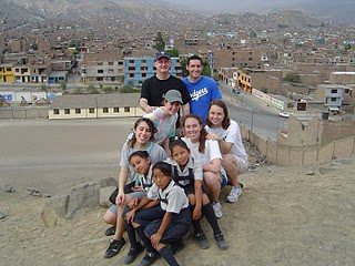 Fr Peter Walsh, CSC with Yale students visiting Peru