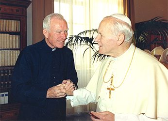 Fr Peyton, CSC with Pope John Paul II