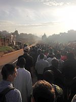 Pilgrims headed to Namugongo