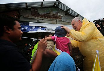 Pope Francis with Typhoon victims in the Philippines