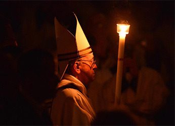 Pope Francis with the Pascal Candle