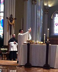 Fr Pat Reidy, CSC's first Mass