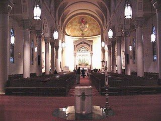 The interior of Sacred Heart Parish before the hurricane