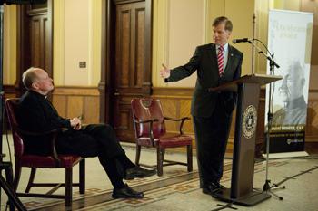 Virginia Governor Bob McDonnell and Rev. Timothy Scully, C.S.C.