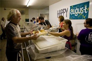 Serving guests at Andre House