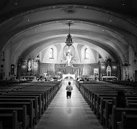 The Crypt Church, with statue of St Josephat the Oratory, Montreal