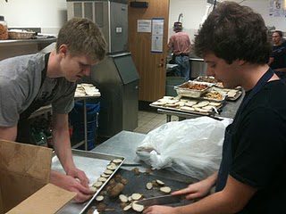 Yale students prepping potatoes