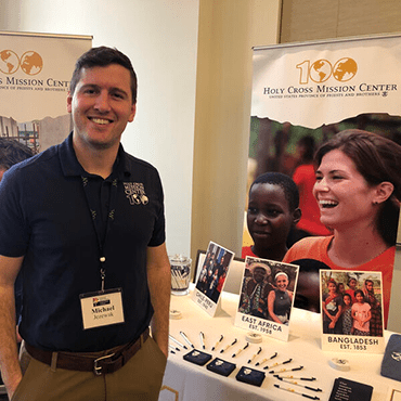 Michael Jezewak promotes the Holy Cross Mission Center