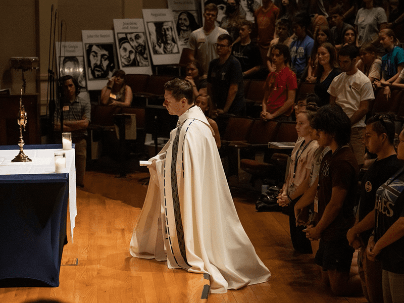 Fr Brendan McAleer in adoration