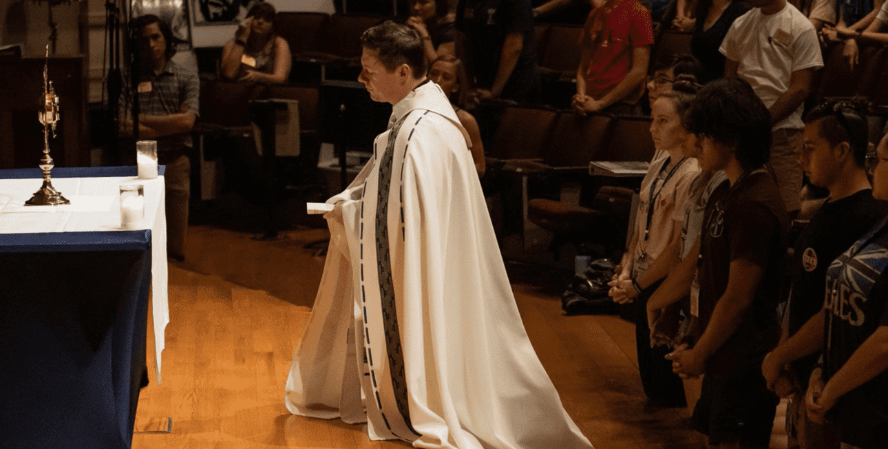Fr Brendan McAleer in adoration