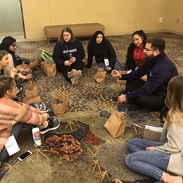 Fr Jim Gallagher with campus ministers at University of Portland