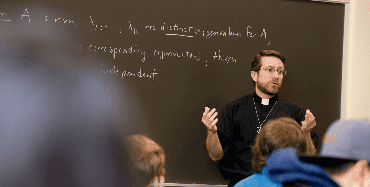 Fr. Charlie McCoy, C.S.C., teaches college mathematics at the University of Portland