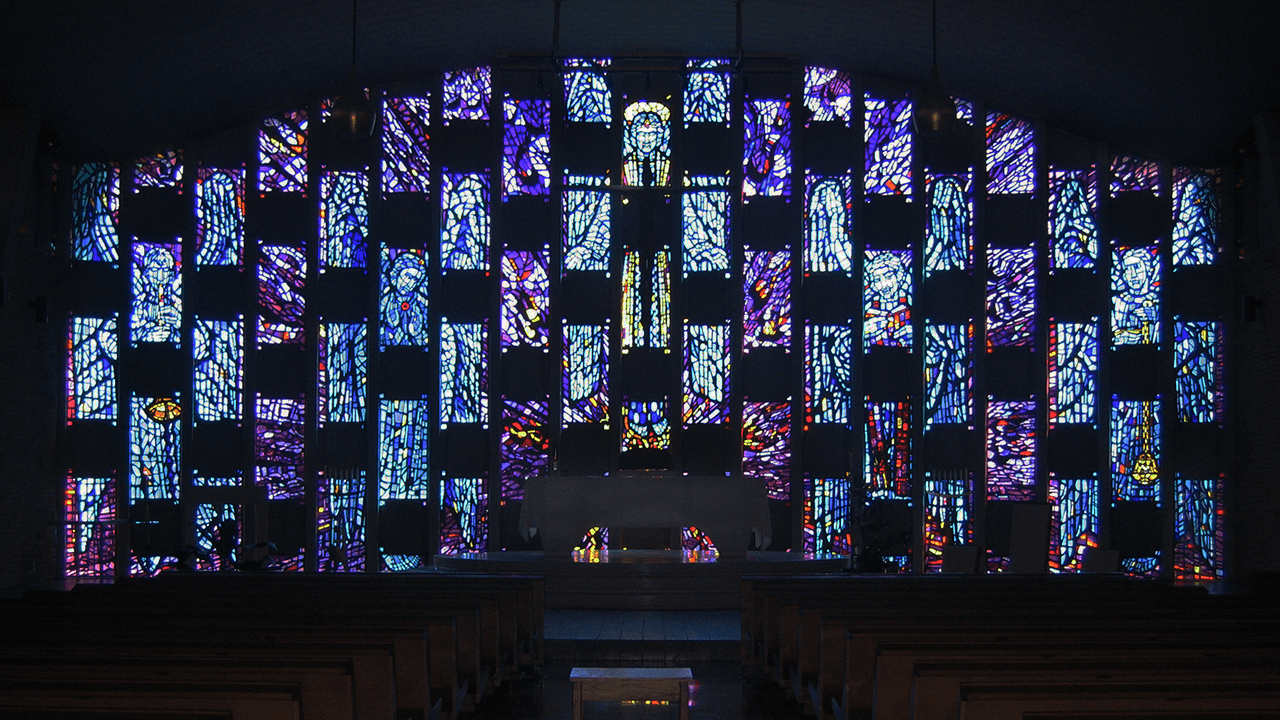 Stained glass window, Moreau Seminary Chapel at Notre Dame