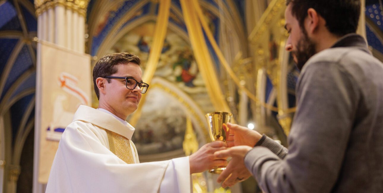 Fr Vetter, Ordination Mass 2024 The Final Vows profession class of 2023 exits the Basilica of the Sacred Heart
