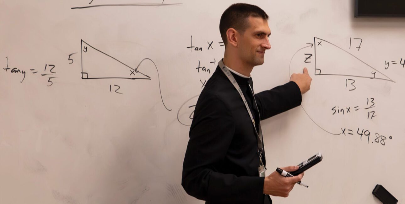 2025 Br. Matt Rehagen teaching Fr. Charlie McCoy, C.S.C., teaches college mathematics at the University of Portland