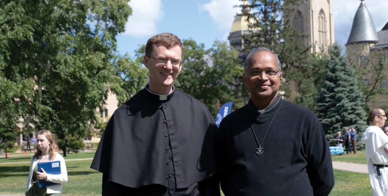Br. Matt coaching baseball at St. Adalbert's Catholic School