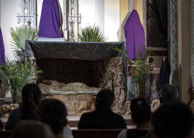 On Good Friday, St. Adalbert Church's Hispanic community gathered for an evening Good Friday service that included a Veneration of the Cross and Condolence of the Virgin.