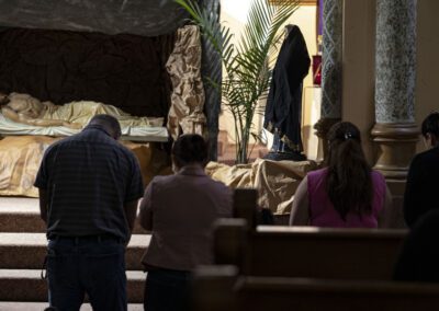 On Good Friday, St. Adalbert Church's Hispanic community gathered for an evening Good Friday service that included a Veneration of the Cross and Condolence of the Virgin.