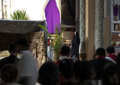 On Good Friday, St. Adalbert Church's Hispanic community gathered for an evening Good Friday service that included a Veneration of the Cross and Condolence of the Virgin.