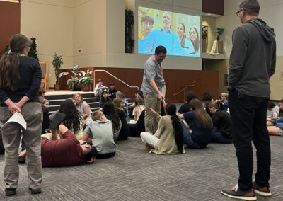 Students gathered for a talk about the immersion program opportunity with the Mission Center office