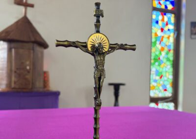 Altar crucifix at St. Andre Bessette Postulant Formation House in Bugembe, Jinja