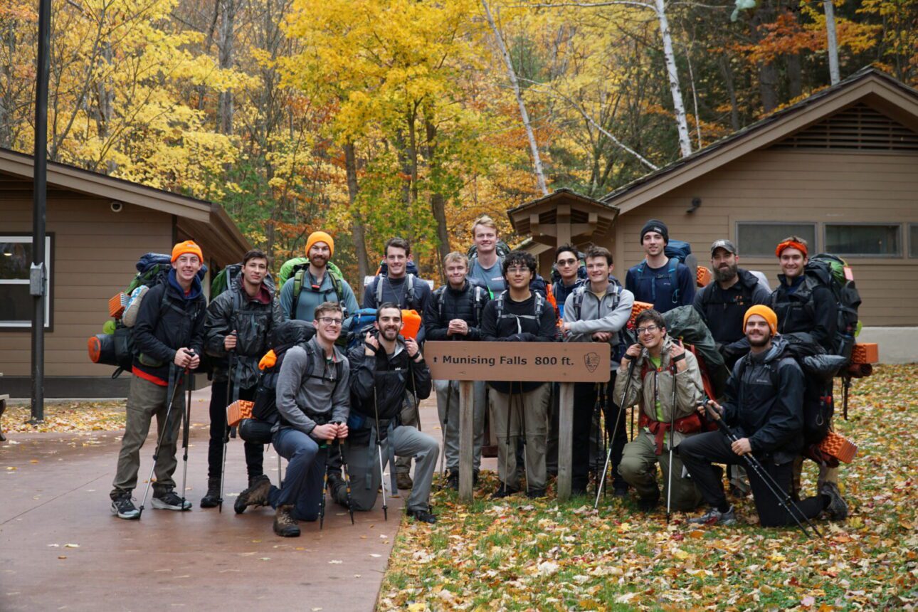 men on Undergraduate backpacking pilgrimage